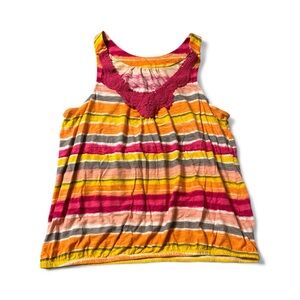 Lane Bryant Multicolor Striped Tank Top